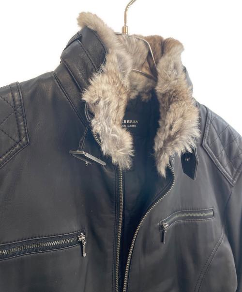 BURBERRY BLACK LABEL（バーバリーブラックレーベル）BURBERRY BLACK LABEL (バーバリーブラックレーベル) ラムレザージャケット ブラック サイズ:Mの古着・服飾アイテム