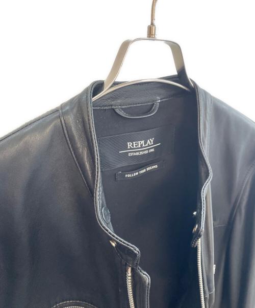 REPLAY（リプレイ）REPLAY (リプレイ) レザージャケット ブラック サイズ:Lの古着・服飾アイテム