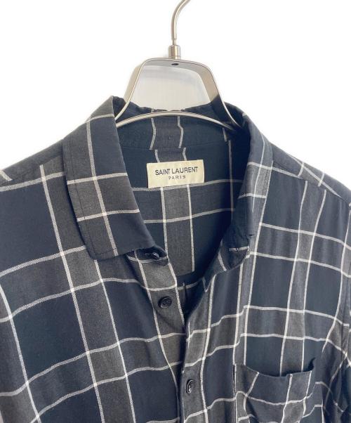 Saint Laurent Paris（サンローランパリ）Saint Laurent Paris (サンローランパリ) チェックシャツ ブラック サイズ:38/15の古着・服飾アイテム