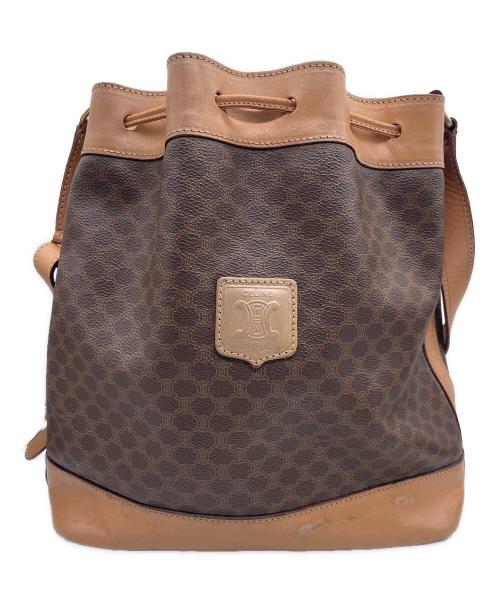 CELINE（セリーヌ）CELINE (セリーヌ) 巾着型ショルダーバッグ ブラウンの古着・服飾アイテム