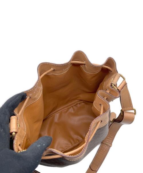 CELINE（セリーヌ）CELINE (セリーヌ) 巾着型ショルダーバッグ ブラウンの古着・服飾アイテム