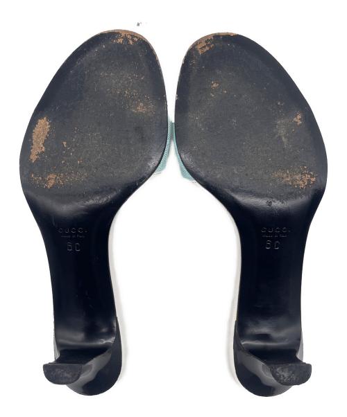 GUCCI（グッチ）GUCCI (グッチ) ミュール ブルー×ブラック サイズ:6Cの古着・服飾アイテム