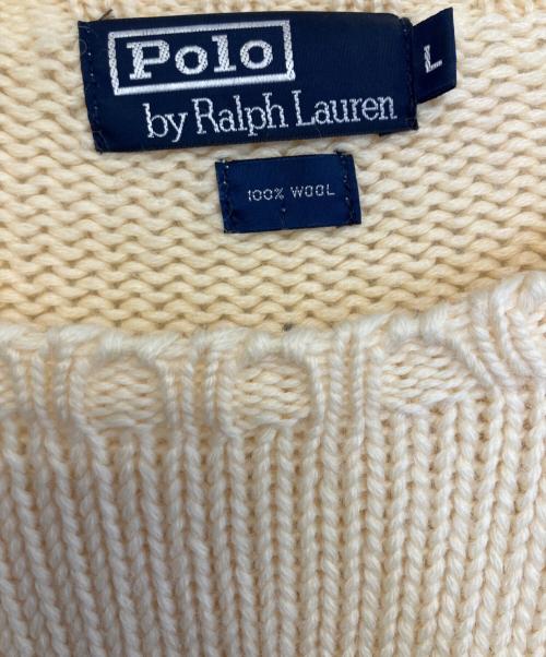 POLO RALPH LAUREN（ポロ・ラルフローレン）POLO RALPH LAUREN (ポロ・ラルフローレン) 厚手ニット アイボリー サイズ:Lの古着・服飾アイテム