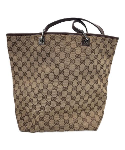 GUCCI（グッチ）GUCCI (グッチ) GGキャンバストートバッグ ブラウンの古着・服飾アイテム