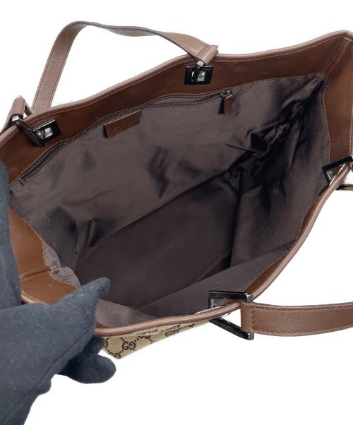 GUCCI（グッチ）GUCCI (グッチ) GGキャンバストートバッグ ブラウンの古着・服飾アイテム