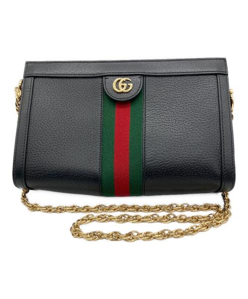 GUCCI（グッチ）GUCCI (グッチ) チェーンショルダーバッグ ブラックの古着・服飾アイテム