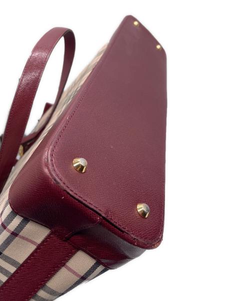 BURBERRY（バーバリー）BURBERRY (バーバリー) トートバッグ ベージュ×レッドの古着・服飾アイテム
