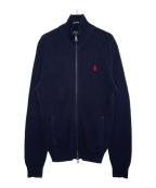 POLO RALPH LAURENポロ・ラルフローレン）の古着「POLO RALPH LAUREN ポロ ラルフローレンコットン ニットジャケット」｜ネイビー