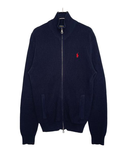 POLO RALPH LAUREN（ポロ・ラルフローレン）POLO RALPH LAUREN (ポロ・ラルフローレン) POLO RALPH LAUREN ポロ ラルフローレンコットン ニットジャケット ネイビー サイズ: Mの古着・服飾アイテム