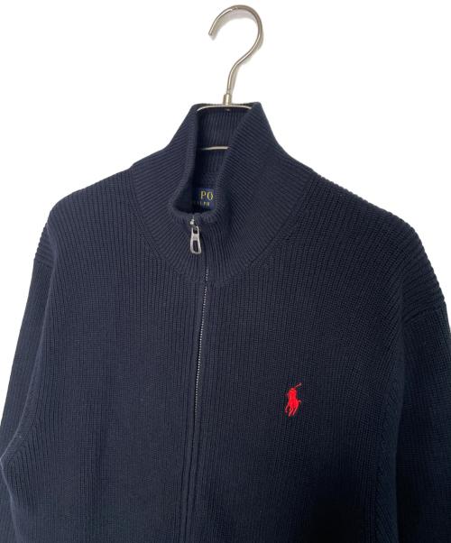 POLO RALPH LAUREN（ポロ・ラルフローレン）POLO RALPH LAUREN (ポロ・ラルフローレン) POLO RALPH LAUREN ポロ ラルフローレンコットン ニットジャケット ネイビー サイズ: Mの古着・服飾アイテム