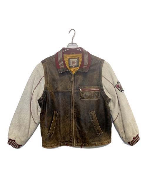 GUESS（ゲス）GUESS (ゲス) レザージャケット ブラウン サイズ:Mの古着・服飾アイテム