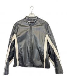 wilsons leather（ウィルソンズレザー）の古着「ライダースジャケット」｜ブラック×ホワイト