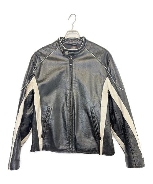 wilsons leather（ウィルソンズレザー）wilsons leather (ウィルソンズレザー) ライダースジャケット ブラック×ホワイト サイズ:Mの古着・服飾アイテム