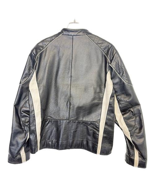 wilsons leather（ウィルソンズレザー）wilsons leather (ウィルソンズレザー) ライダースジャケット ブラック×ホワイト サイズ:Mの古着・服飾アイテム