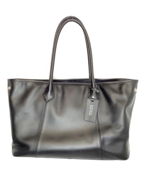 BARNEYS NEWYORK（バーニーズ・ニューヨーク）BARNEYS NEWYORK (バーニーズ・ニューヨーク) レザートートバッグ ブラックの古着・服飾アイテム