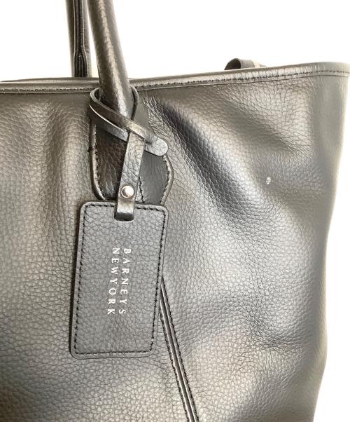 BARNEYS NEWYORK（バーニーズ・ニューヨーク）BARNEYS NEWYORK (バーニーズ・ニューヨーク) レザートートバッグ ブラックの古着・服飾アイテム
