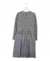 M'S GRACY (エムズグレイシー) 長袖ワンピース グレー×ホワイト サイズ:M：5000円