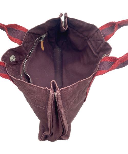 HERMES（エルメス）HERMES (エルメス) ハンドバッグ ブラウン×レッドの古着・服飾アイテム