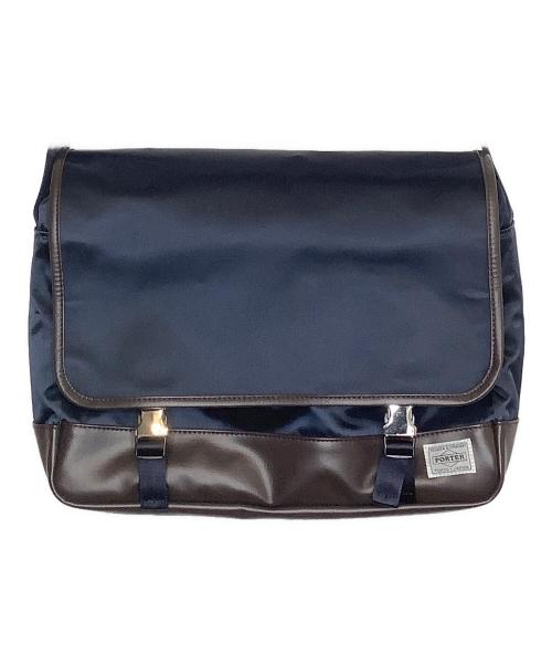 PORTER（ポーター）PORTER (ポーター) ショルダーバッグ ネイビー×ブラウンの古着・服飾アイテム