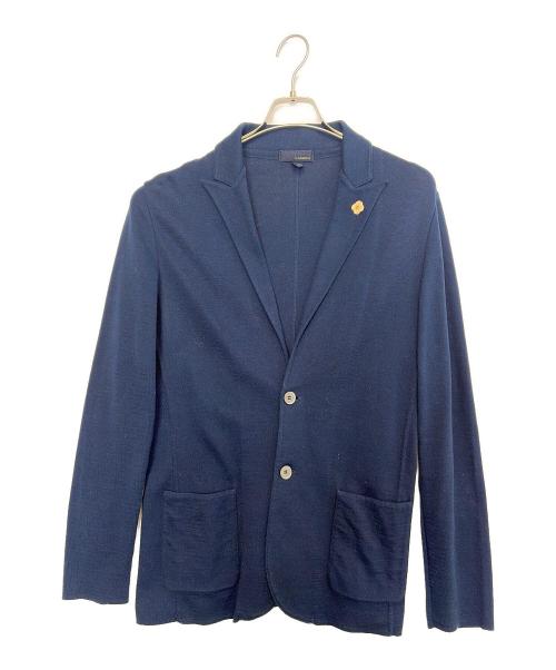 LARDINI（ラルディーニ）LARDINI (ラルディーニ) ニットテーラードジャケット ネイビー サイズ:Lの古着・服飾アイテム