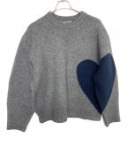 NKNITンニット）の古着「ハートパターンニット」｜グレー×ネイビー