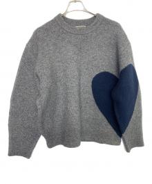 NKNIT（ンニット）の古着「ハートパターンニット」｜グレー×ネイビー