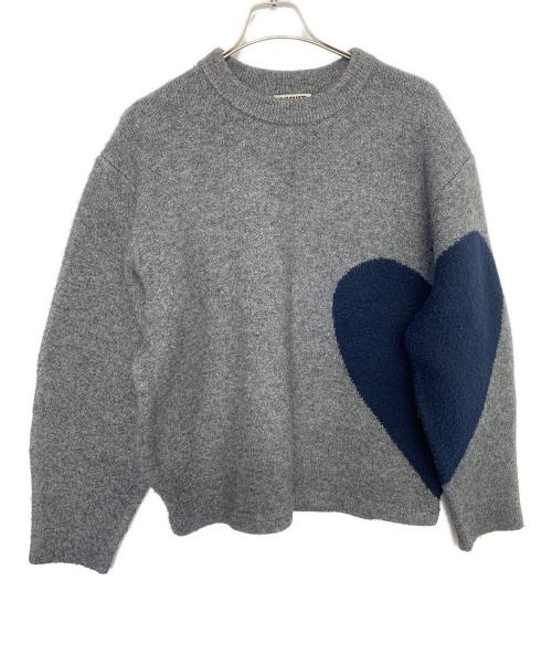 NKNIT（ンニット）NKNIT (ンニット) ハートパターンニット グレー×ネイビーの古着・服飾アイテム