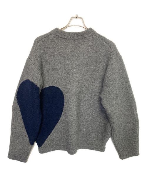 NKNIT（ンニット）NKNIT (ンニット) ハートパターンニット グレー×ネイビーの古着・服飾アイテム
