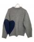 NKNIT (ンニット) ハートパターンニット グレー×ネイビー：20000円
