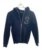 1piu1uguale3ウノピュウノウグァーレトレ）の古着「ジップパーカー」｜ブラック