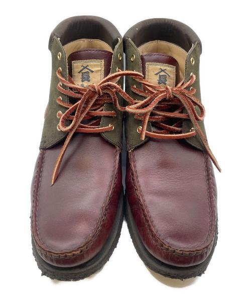 山陽山長（サンヨウヤマチョウ）山陽山長 (サンヨウヤマチョウ) チャッカーブーツ ブラウン×オリーブ サイズ:Ｍの古着・服飾アイテム