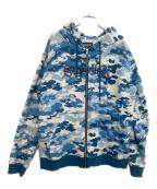 SUPPLIERサプライヤー）の古着「ジップパーカー」｜ブルー×ホワイト