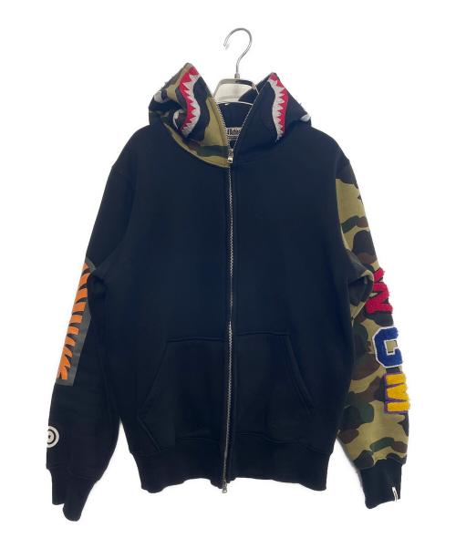A BATHING APE（アベイシングエイプ）A BATHING APE (ア ベイシング エイプ) ジップパーカー ブラック サイズ:Mの古着・服飾アイテム