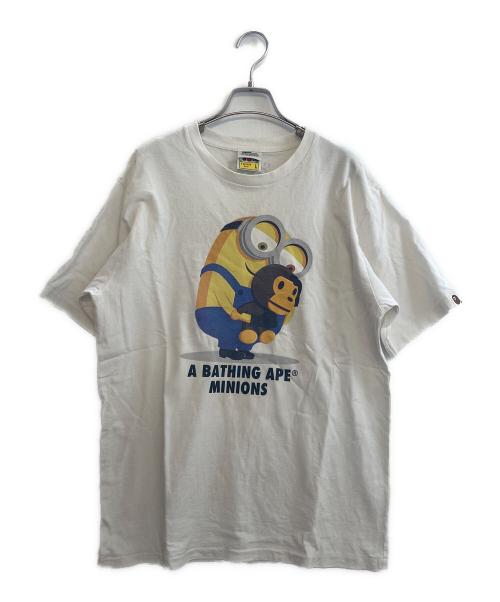 BAPE BY A BATHING APE（ベイプバイアベイシングエイプ）BAPE BY A BATHING APE (ベイプバイアベイシングエイプ) ミニオンズ (ミニオンズ) 半袖カットソー ホワイト サイズ:Lの古着・服飾アイテム