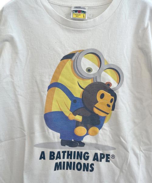 BAPE BY A BATHING APE（ベイプバイアベイシングエイプ）BAPE BY A BATHING APE (ベイプバイアベイシングエイプ) ミニオンズ (ミニオンズ) 半袖カットソー ホワイト サイズ:Lの古着・服飾アイテム
