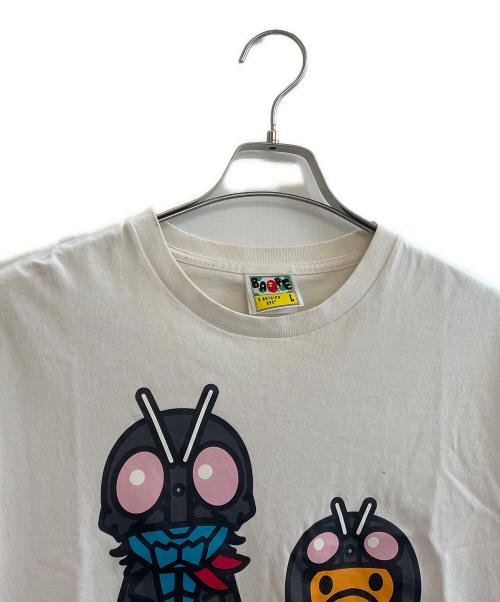 BAPE BY A BATHING APE（ベイプバイアベイシングエイプ）BAPE BY A BATHING APE (ベイプバイアベイシングエイプ) シン仮面ライダー (シンカメンライダー) 半袖カットソー ホワイト サイズ:Lの古着・服飾アイテム