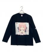 ロングTシャツロングティーシャツ）の古着「可愛いだけじゃない式守さんロングTシャツ」｜ブラック