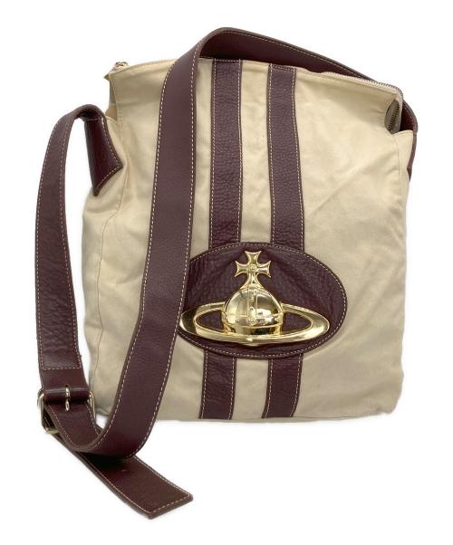 Vivienne Westwood（ヴィヴィアンウエストウッド）Vivienne Westwood (ヴィヴィアンウエストウッド) キャンバスショルダーバッグ ベージュの古着・服飾アイテム
