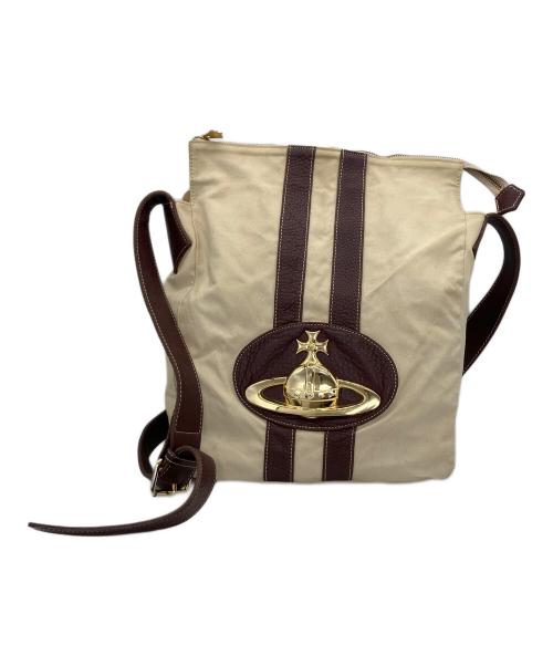 Vivienne Westwood（ヴィヴィアンウエストウッド）Vivienne Westwood (ヴィヴィアンウエストウッド) キャンバスショルダーバッグ ベージュの古着・服飾アイテム