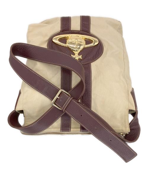 Vivienne Westwood（ヴィヴィアンウエストウッド）Vivienne Westwood (ヴィヴィアンウエストウッド) キャンバスショルダーバッグ ベージュの古着・服飾アイテム