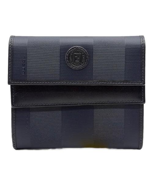 FENDI（フェンディ）FENDI (フェンディ) 3つ折り財布 ネイビーの古着・服飾アイテム