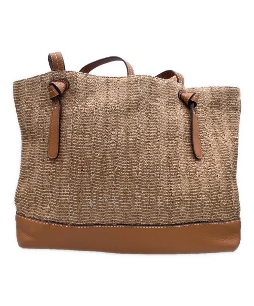 COLE HAAN（コールハーン）COLE HAAN (コールハーン) レザートートバッグ アイボリーの古着・服飾アイテム