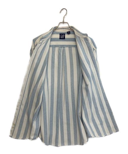 GAP（ギャップ）GAP (ギャップ) 長袖シャツ ブルー×ホワイト サイズ:Lの古着・服飾アイテム