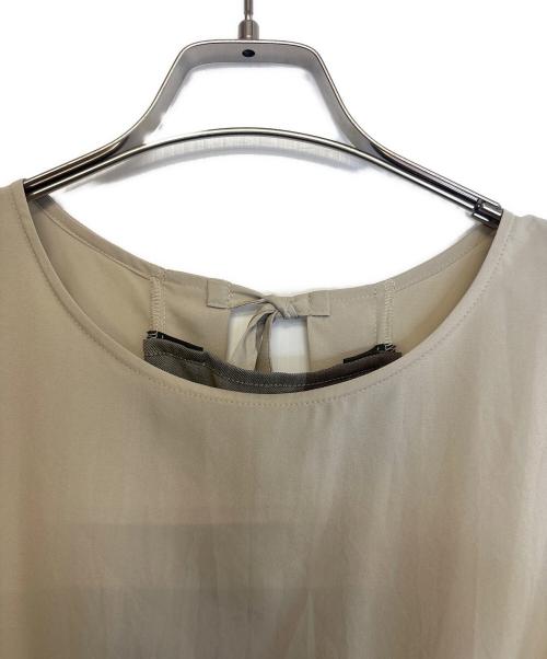 BLUE LABEL CRESTBRIDGE（ブルーレーベルクレストブリッジ）BLUE LABEL CRESTBRIDGE (ブルーレーベルクレストブリッジ) ノースリーブワンピース ベージュ サイズ:38の古着・服飾アイテム