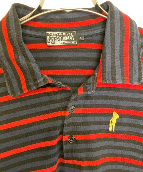 DIZZY&MILKY Hysteric Glamour（ヒステリックグラマー）DIZZY&MILKY Hysteric Glamour (ヒステリックグラマー) 長袖カットソー グレー×レッド サイズ:Lの古着・服飾アイテム