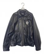 WARNER BROSワーナーブラザース）の古着「レザージャケット」｜ブラック