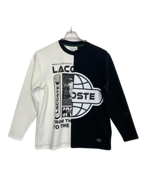 LACOSTE（ラコステ）LACOSTE (ラコステ) 長袖カットソー ブラック×ホワイト サイズ:US Mの古着・服飾アイテム