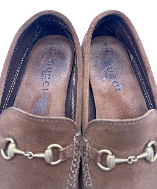 GUCCI（グッチ）GUCCI (グッチ) ビットローファー ブラウン サイズ:Mの古着・服飾アイテム