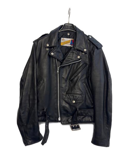 PERFECTO by Schott（パーフェクト バイ ショット）PERFECTO by Schott (パーフェクト バイ ショット) ダブルライダースジャケット ブラック サイズ:36の古着・服飾アイテム
