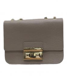 FURLA（フルラ）の古着「チェーンショルダーバッグ」｜ベージュ